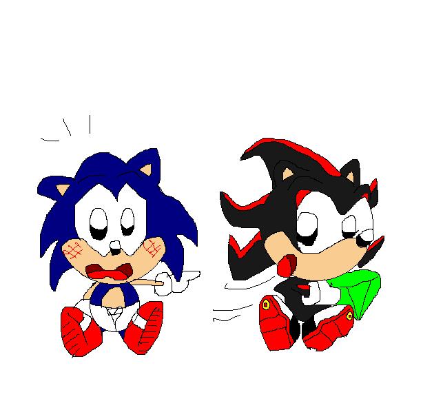 Baby Sonic and Shadow