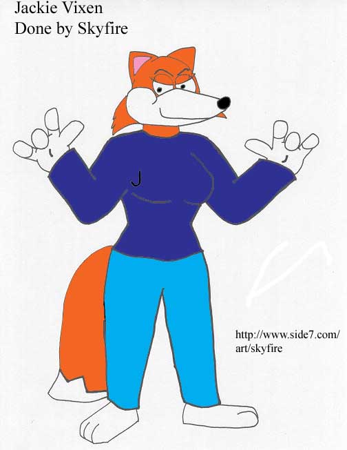 Jackie the sly vixen, computer colored