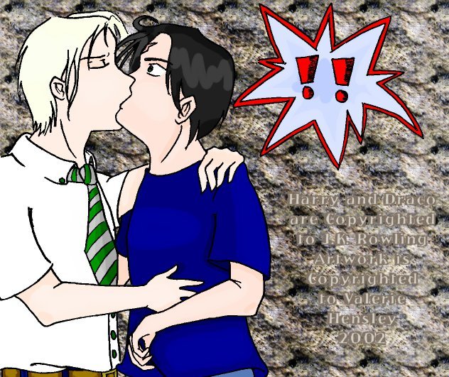 Harry and Draco share a kiss