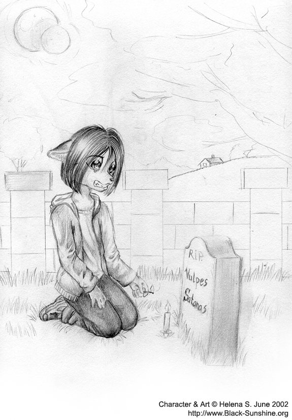 Tim sitting by his friends grave..