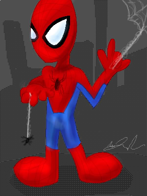 Superdeformed Spidey - oekaki