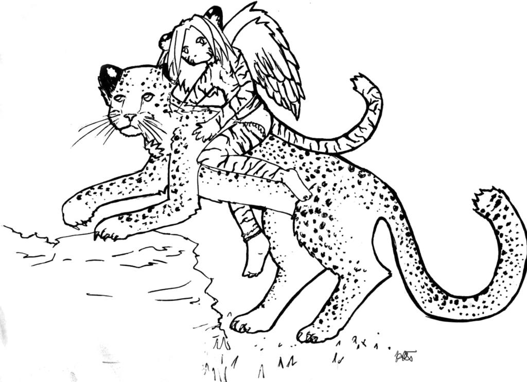 tiger-girl with a leopard