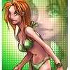 Green bikini girl