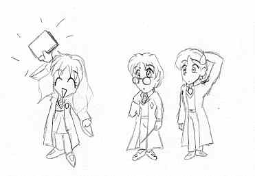 Harry, Ron, and Hermione in Chibi form!