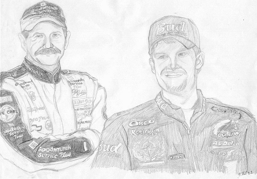 Dale Earnhardt and Dale Jr.