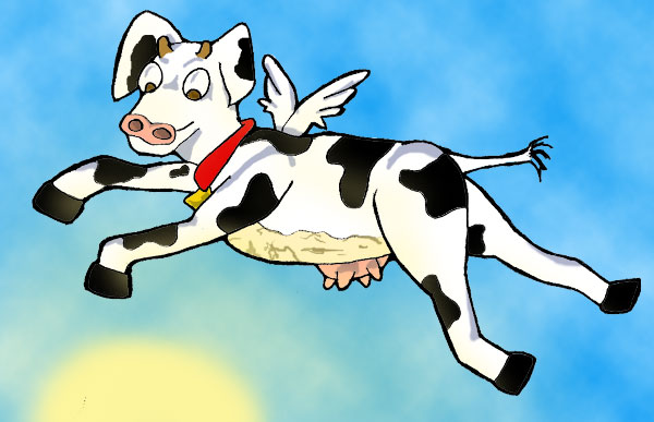 Flying cow.