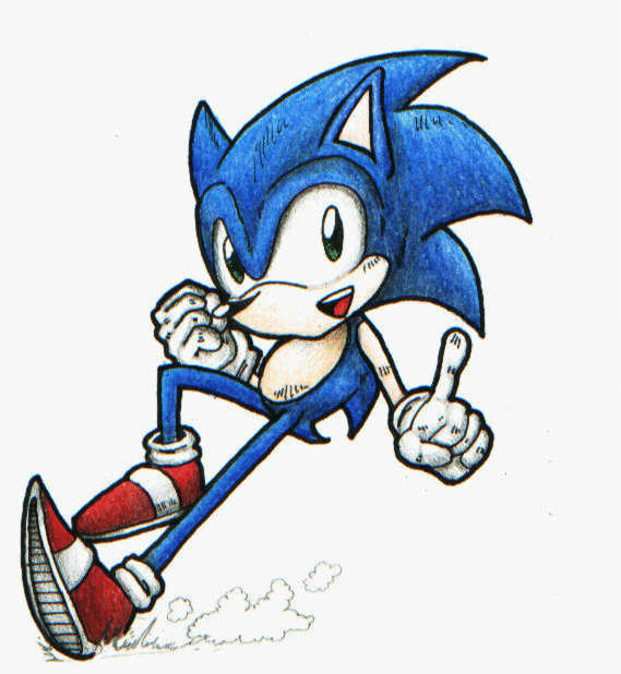 Sonic in Colored Pencils.