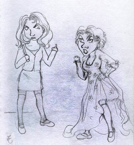 Hermione giving Pansy the finger, from DV8