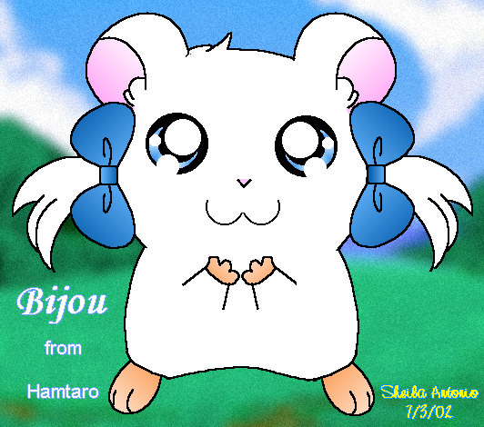 It's Bijou from Hamtaro! Seizure-inducing cuteness!