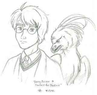 Harry Potter and Fawkes The Phoenix