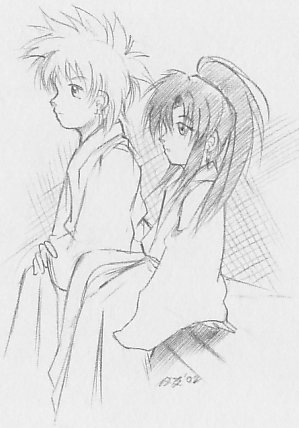 Little Enishi and Kaoru..