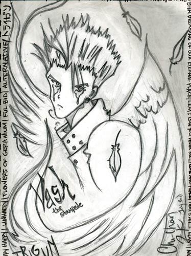 Crying Vash with Wings