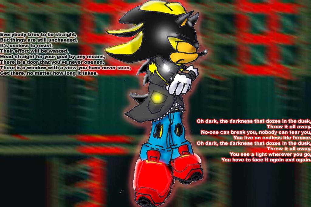 Tech the dark hedgehog (with Throw it all away)