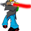 Tech with his light-saber-ish wrench.