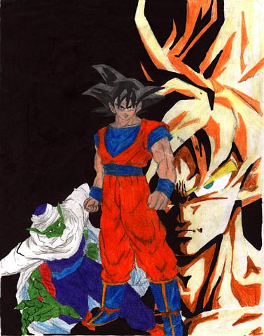 DBZ:Goku, Piccolo, and SSJGoku