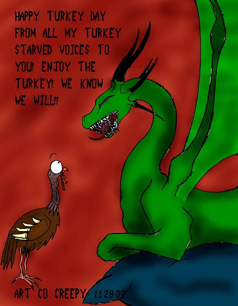 Happy turkey day to all, and to all a huge turkey leg! ^__^