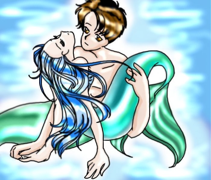 A mermaid and a merman