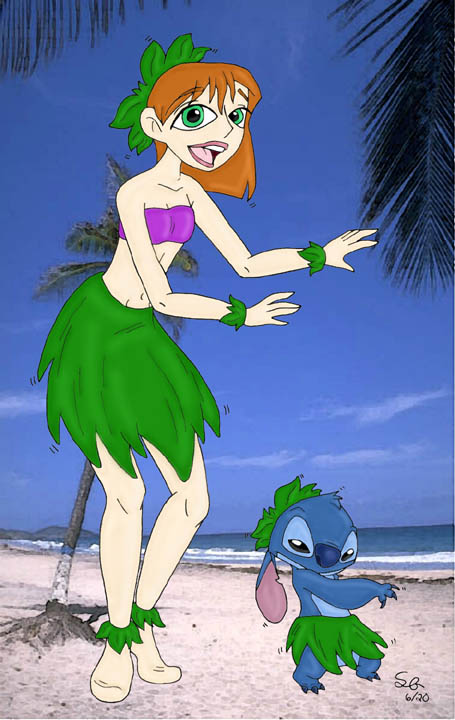 Me & Stitch - With Tropical Background