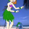 Me & Stitch - With Tropical Background