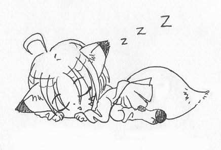 Kitsuko sleeping...