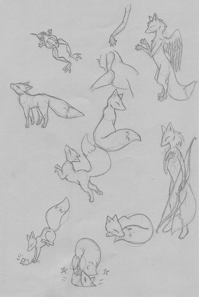 More fox doodles