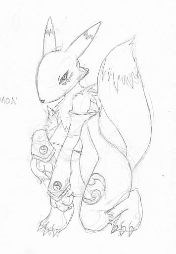 Renamon crouching