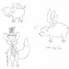 Pigs and Fox doodles