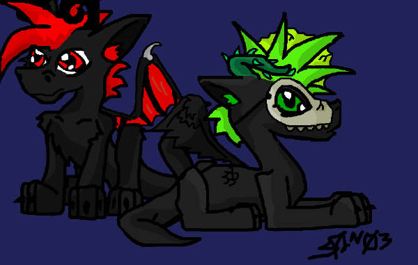 Chain and Aiko..as Dragons