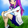 Julie in Her School Uniform (Coloured)