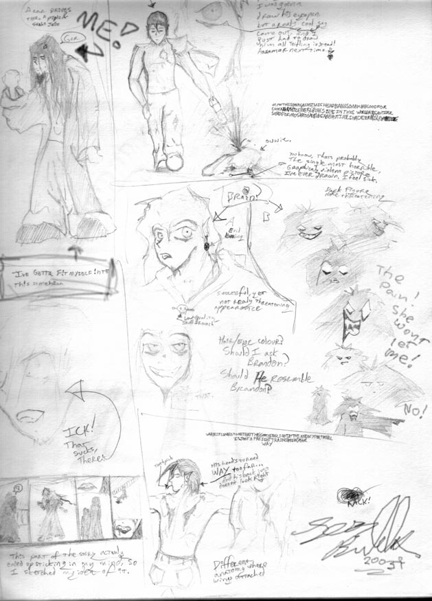 the Green Whey character sketches (page 1)