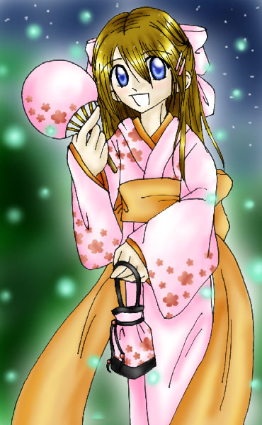 Chiara in a kimono