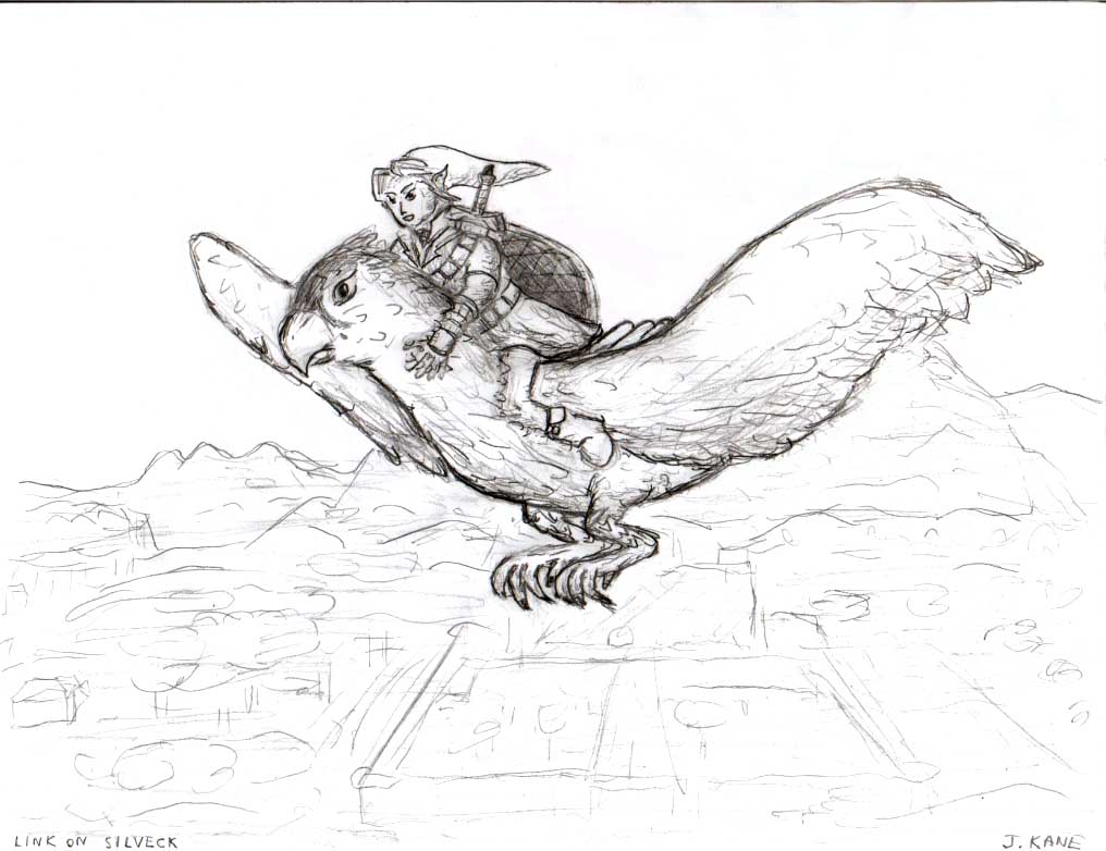 Link rides the giant bird