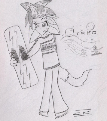 Otako with Snowboard